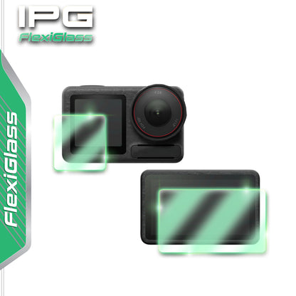 IPG FlexiGlass for DJI Osmo Action 5 Pro Camera SCREEN Protector (2 Units for Back Screen+1 Unit for Front Screen)