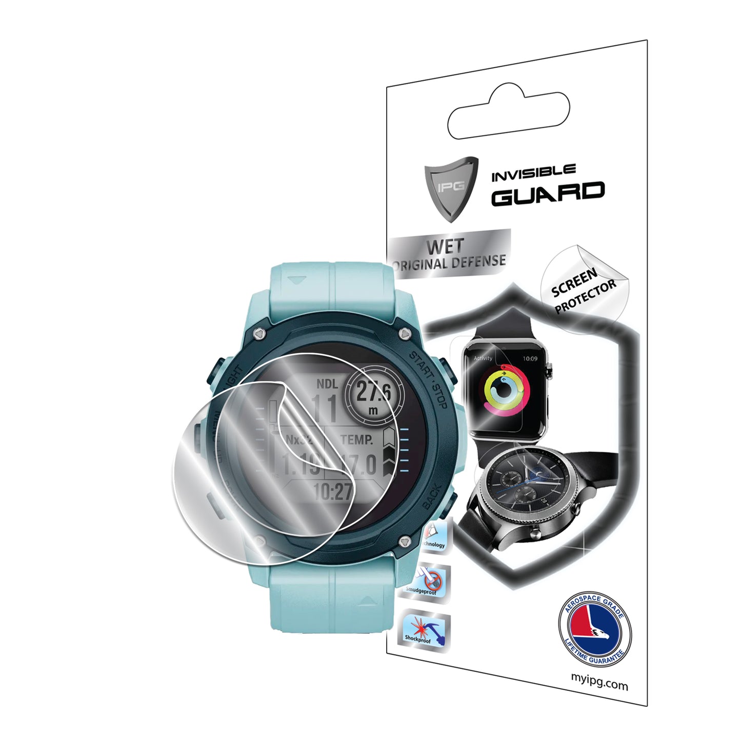 IPG Original for Garmin Descent G1 Solar Smartwatch SCREEN Protector (2 Units) (Hydrogel)