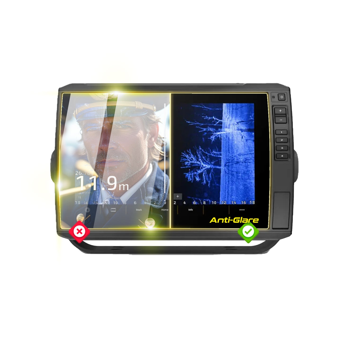 Garmin Echomap Ultra 2-10" inç Balık Bulucu Navigasyon Ekranı için IPG Anti-Glare Yansıma Önleyici Ekran Koruyucu
