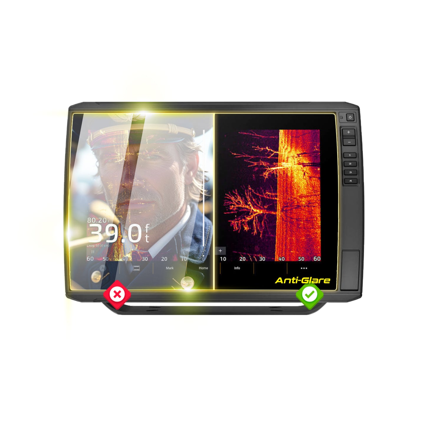 Garmin Echomap Ultra 2-12" inç Balık Bulucu Navigasyon Ekranı için IPG Anti-Glare Yansıma Önleyici Ekran Koruyucu