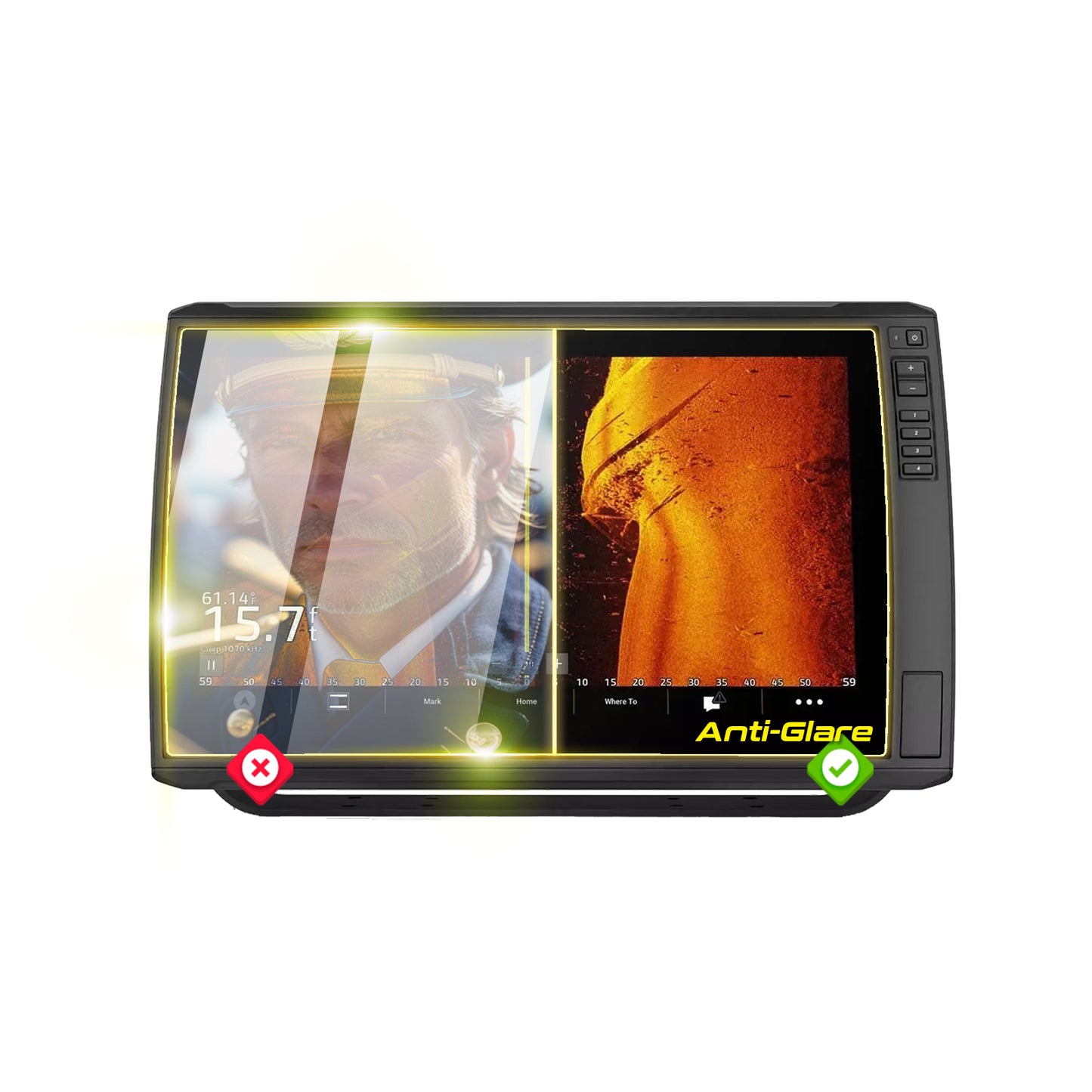 Garmin Echomap Ultra 2-16 inç Balık Bulucu Navigasyon Ekranı için IPG Anti-Glare Yansıma Önleyici Ekran Koruyucu