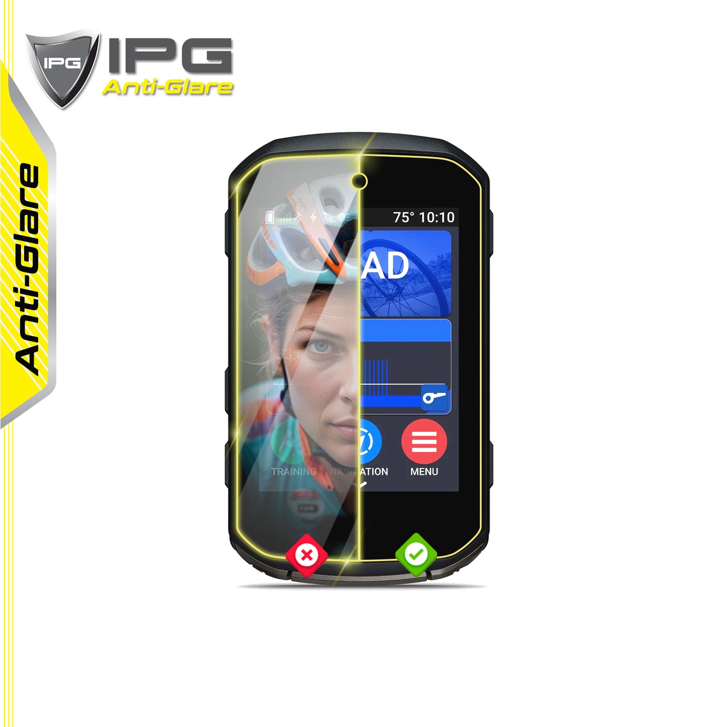 IPG Anti-Glare for Garmin Edge 550-850 GPS Bike Computer Touch ANTI-GLARE SCREEN Protector (2 Units)