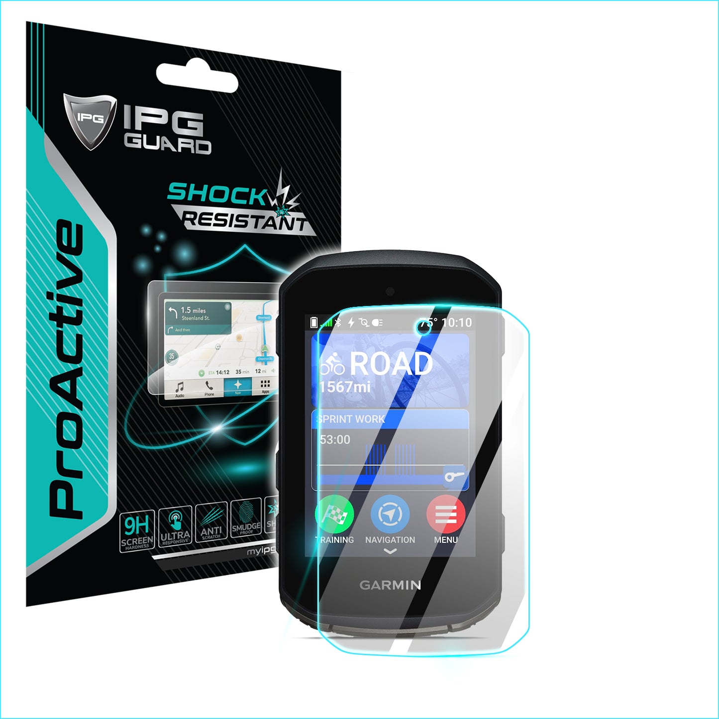 IPG ProActive for Garmin Edge 550-850 GPS Bike Computer Touch SCREEN Protector (2 Units)