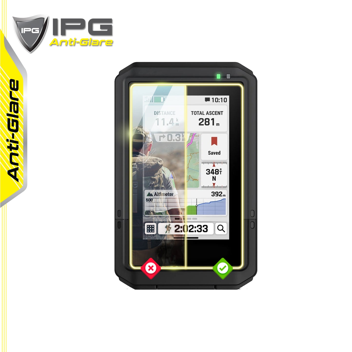 Garmin eTrex Touch Navigasyon GPS El Cihazı Ekranı için IPG Anti-Glare Yansıma Önleyici Ekran Koruyucu (2 Adet)