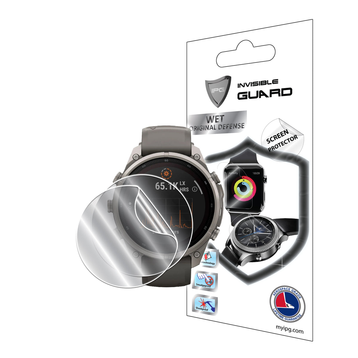 IPG Original for Garmin Fenix 9 Pro Solar 47mm - 51mm Smartwatch SCREEN Protector (2 Units) (Hydrogel)