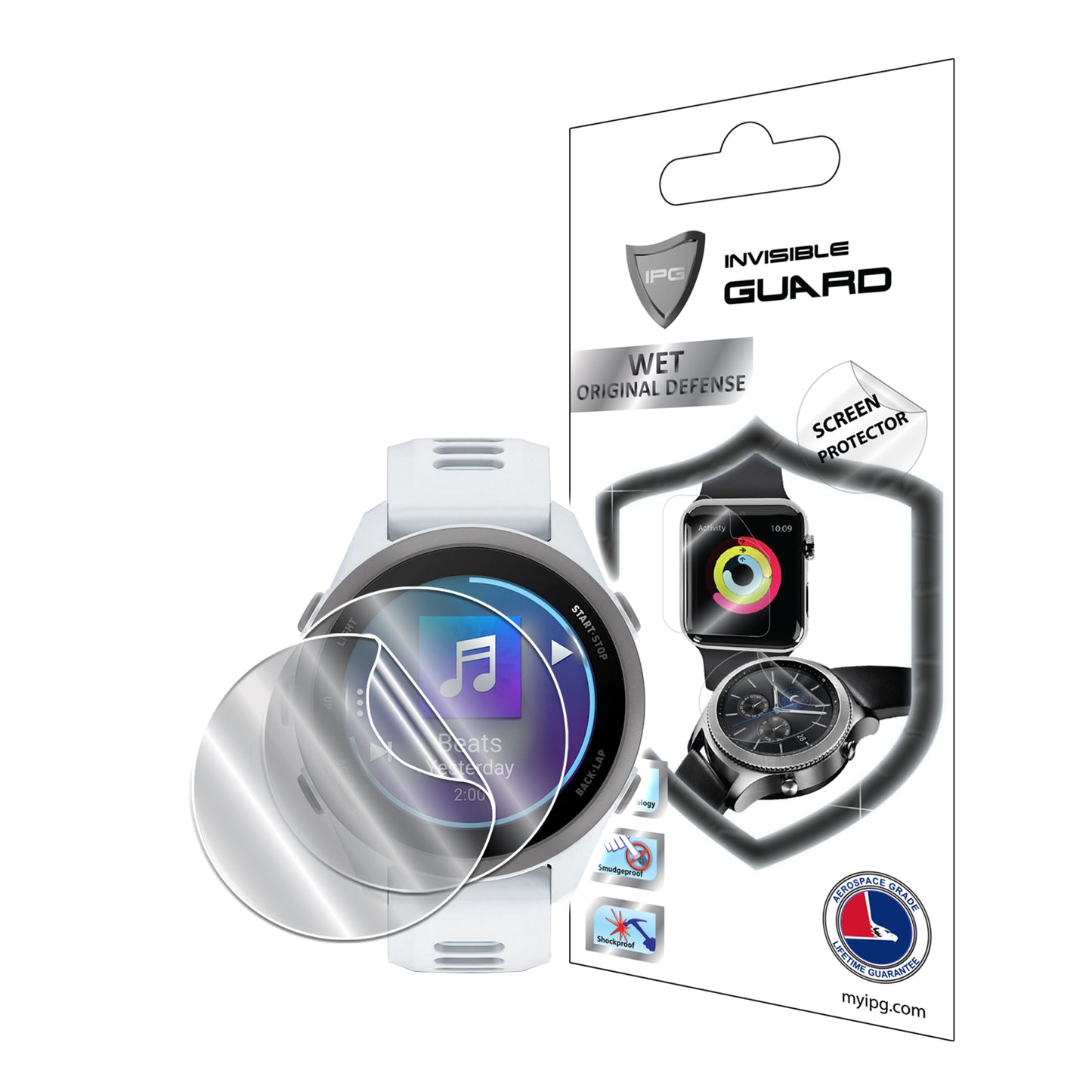 IPG Original for Garmin Forerunner 70 - Forerunner 170 -  Forerunner 170 Music Smartwatch SCREEN Protector (2 Units) (Hydrogel)