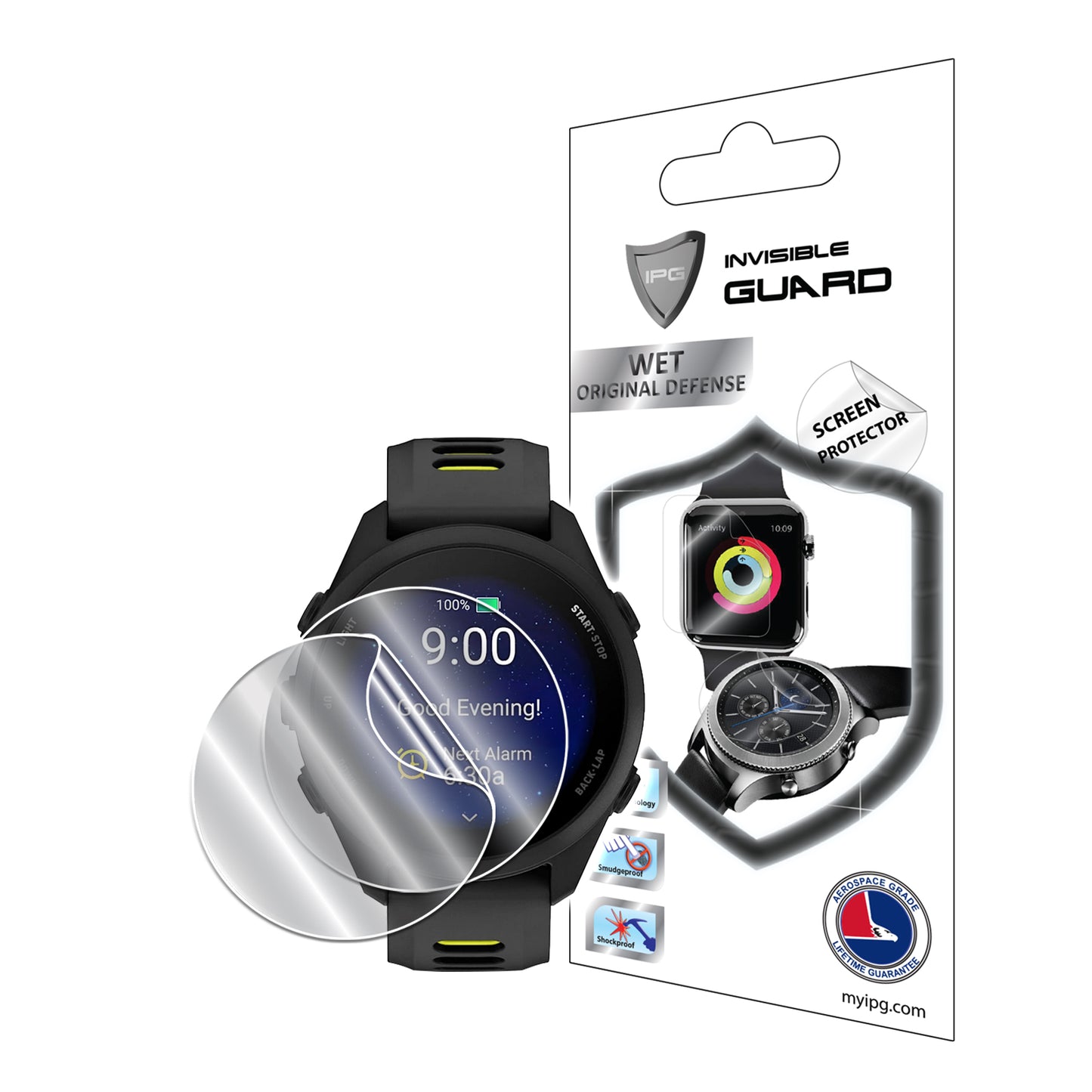 IPG Original for Garmin Forerunner 70 - Forerunner 170 -  Forerunner 170 Music Smartwatch SCREEN Protector (2 Units) (Hydrogel)