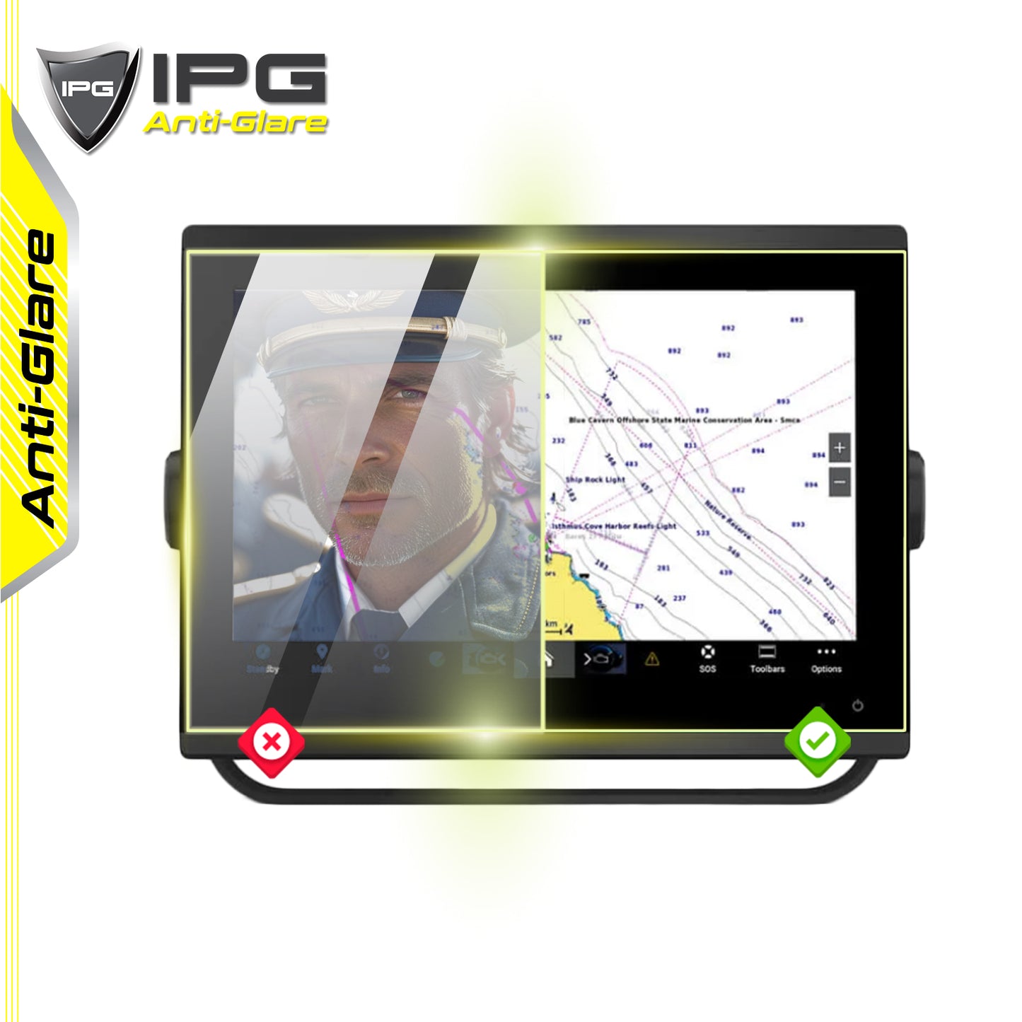 IPG Anti-Glare for Garmin GPSMAP 1223 xsv Combo GPS/Fishfinder 12 Inch ANTI-GLARE SCREEN Protector