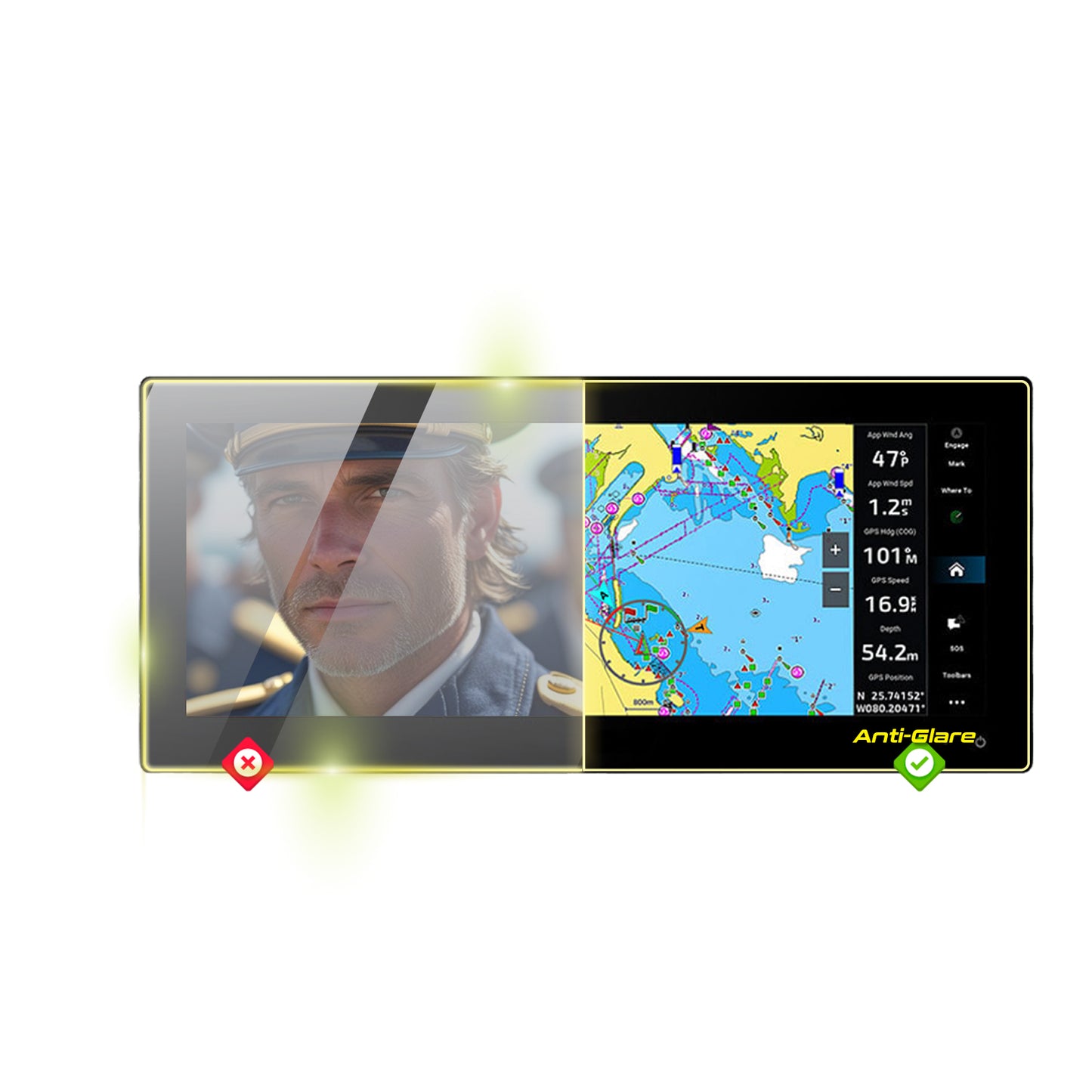 Garmin GPSMAP 1523xsv GPS 15 inç Navigasyon Ekranı için IPG Anti-Glare Yansıma Önleyici Ekran Koruyucu