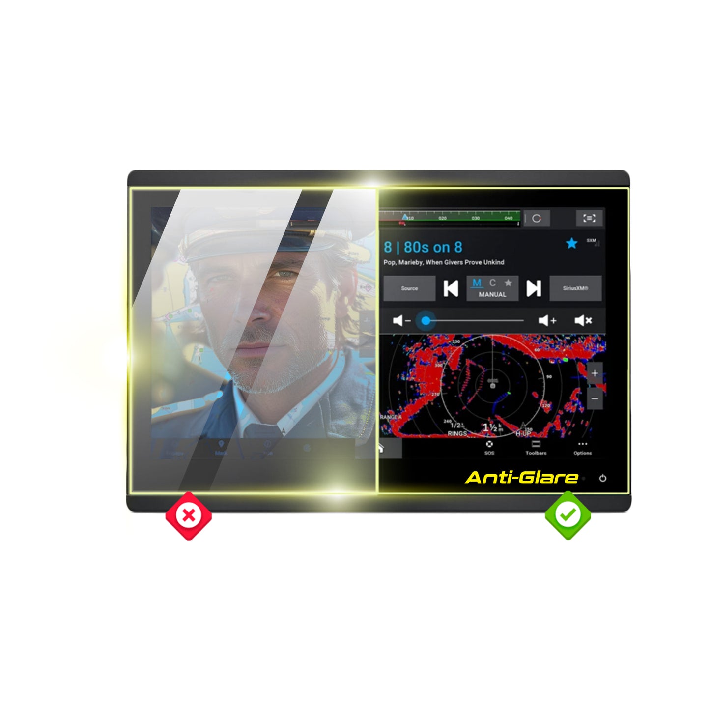 IPG Anti-Glare for Garmin GPSMAP 1623 Combo GPS/Fishfinder 16 Inch ANTI-GLARE SCREEN Protector