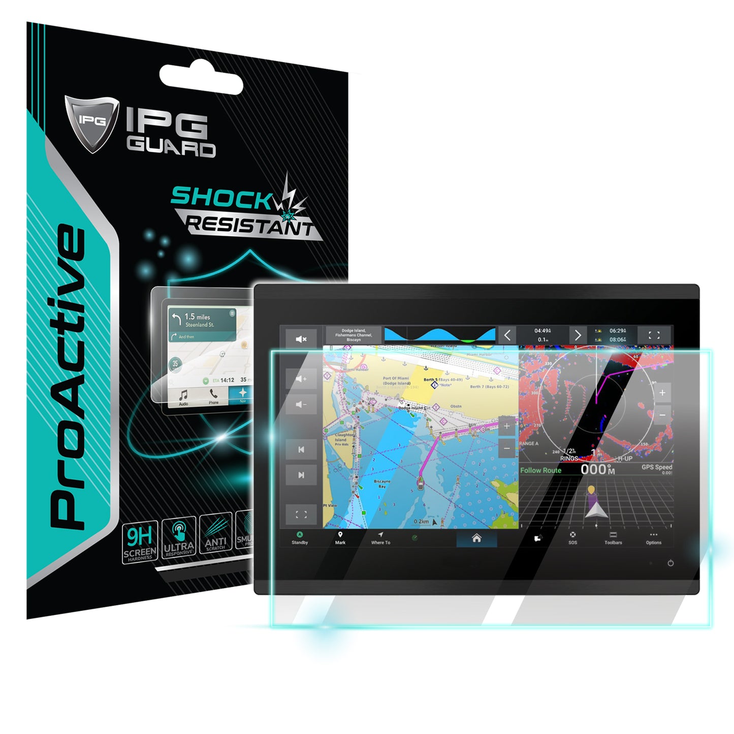 IPG ProActive for Garmin GPSMAP 9013 / 9013xsv / 9213 / 9213xsv GPS/Chartplotter 13 Inch Display SCREEN Protector