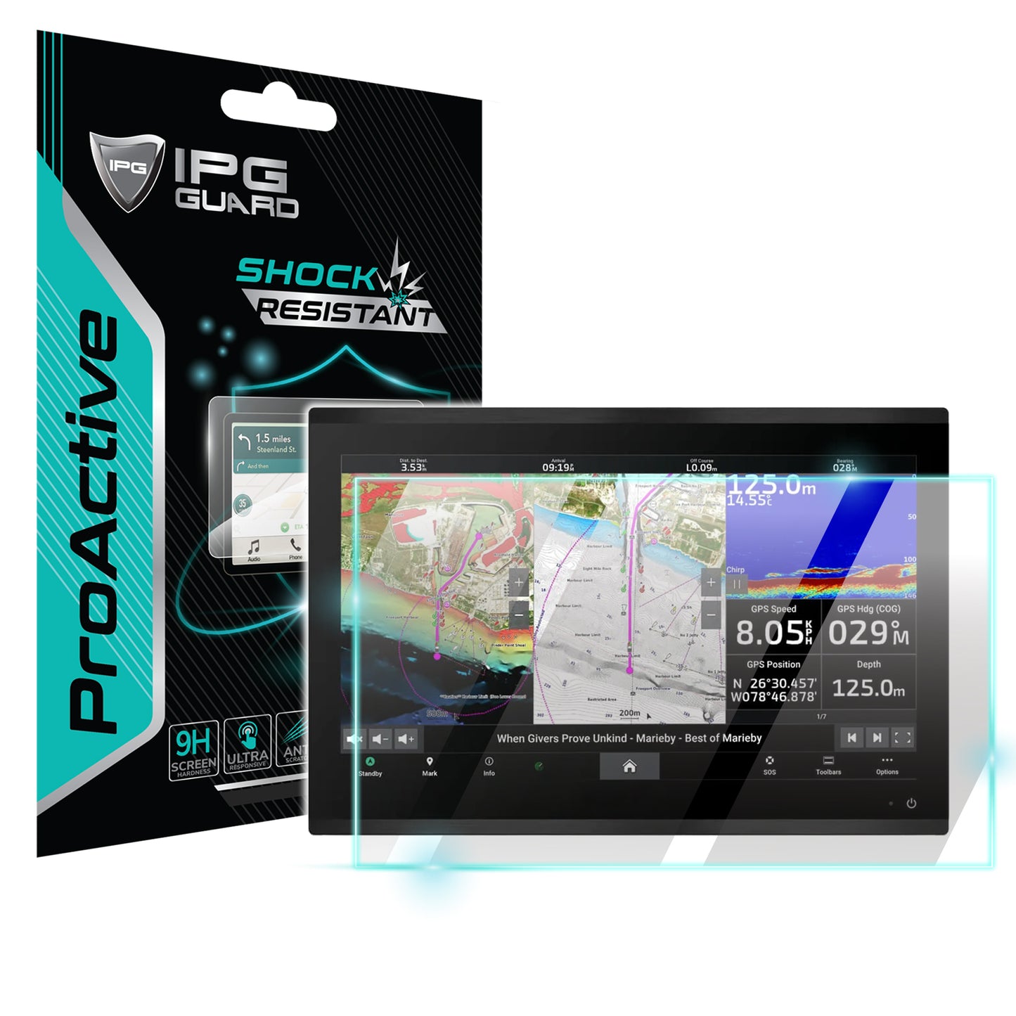 IPG ProActive for Garmin GPSMAP 9019 / 9019xsv / 9219 / 9219xsv GPS/Chartplotter 19 Inch Display SCREEN Protector