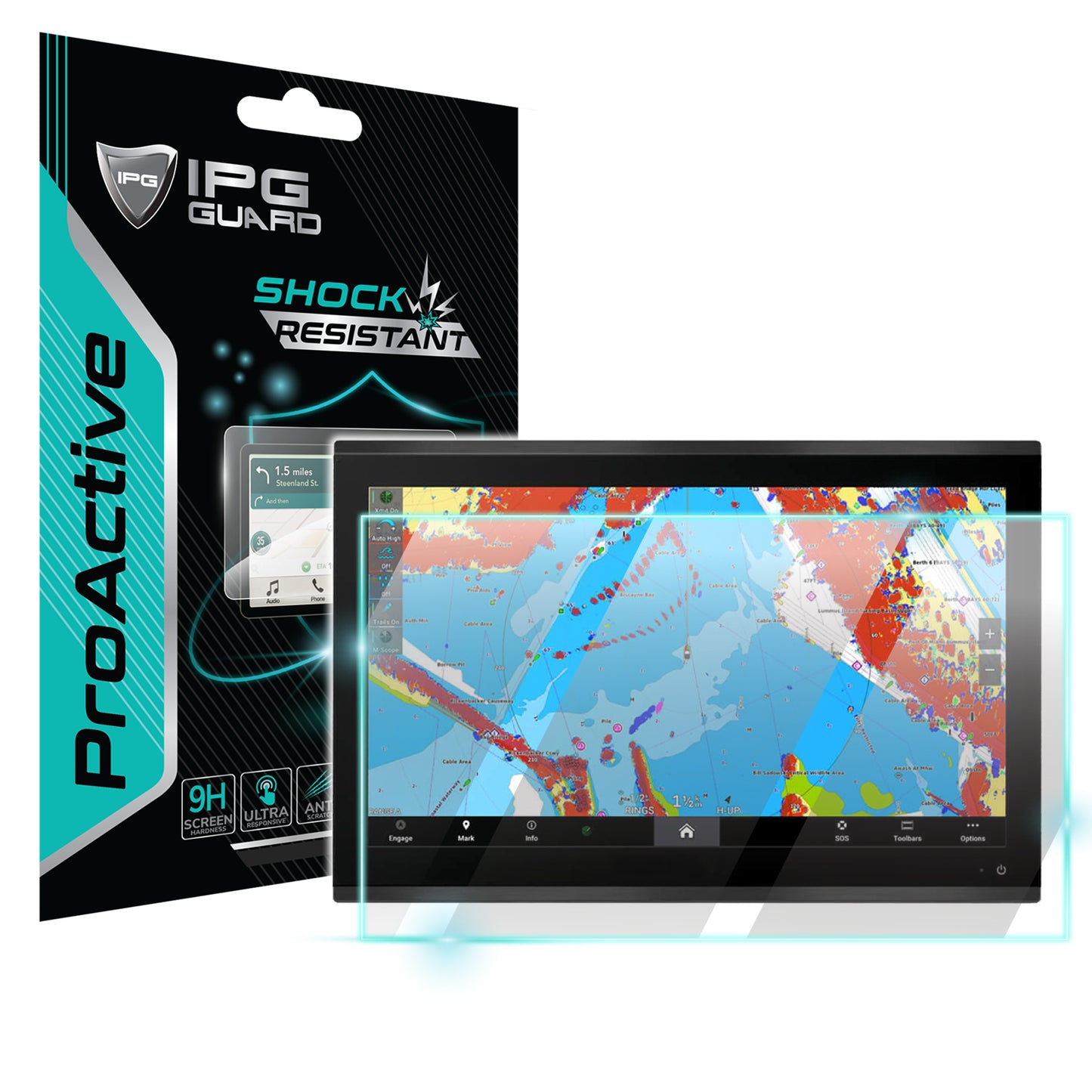 IPG ProActive for Garmin GPSMAP 9022 / 9022xsv / 9222 / 9222xsv GPS/Chartplotter 22 Inch Display SCREEN Protector