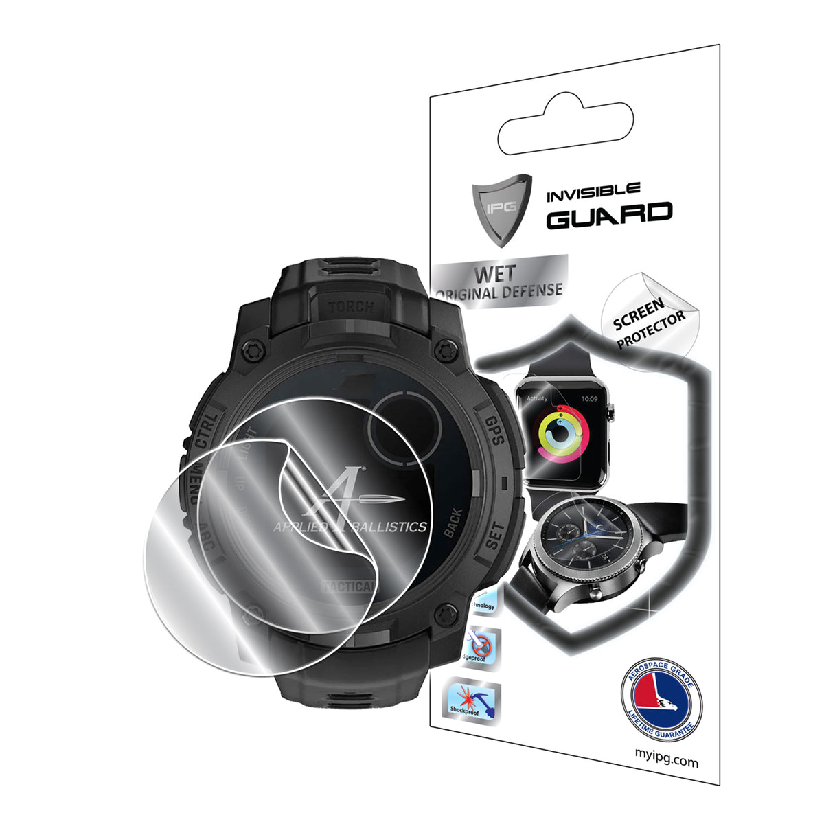 IPG Original for Garmin Instinct 3 - 45 mm Solar Tactical Edition SCREEN Protector (2 Units) (Hydrogel)