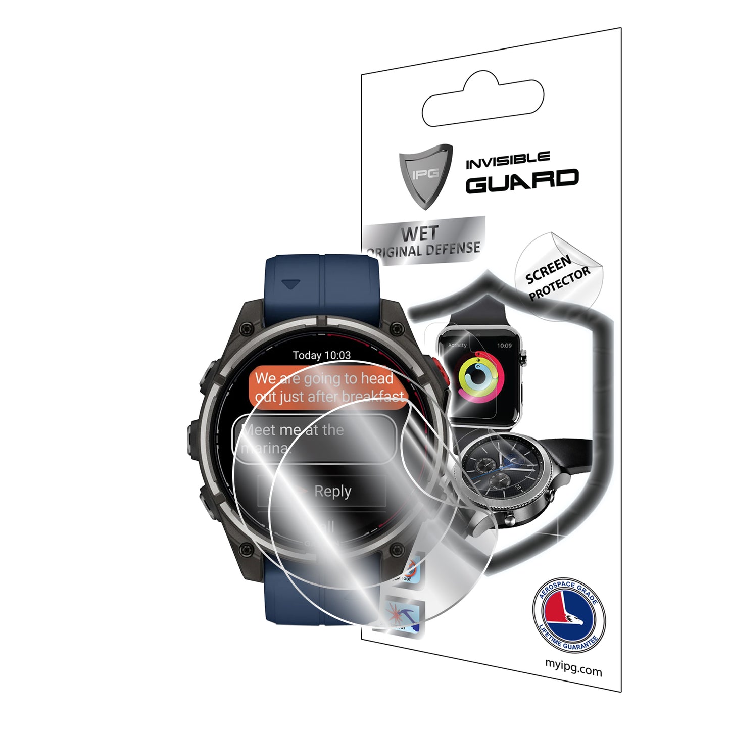 IPG Original for Garmin Quatix 8 Pro 47 mm - Garmin Quatix 8 Pro 51 mm Smartwatch SCREEN Protector (2 Units) (Hydrogel)