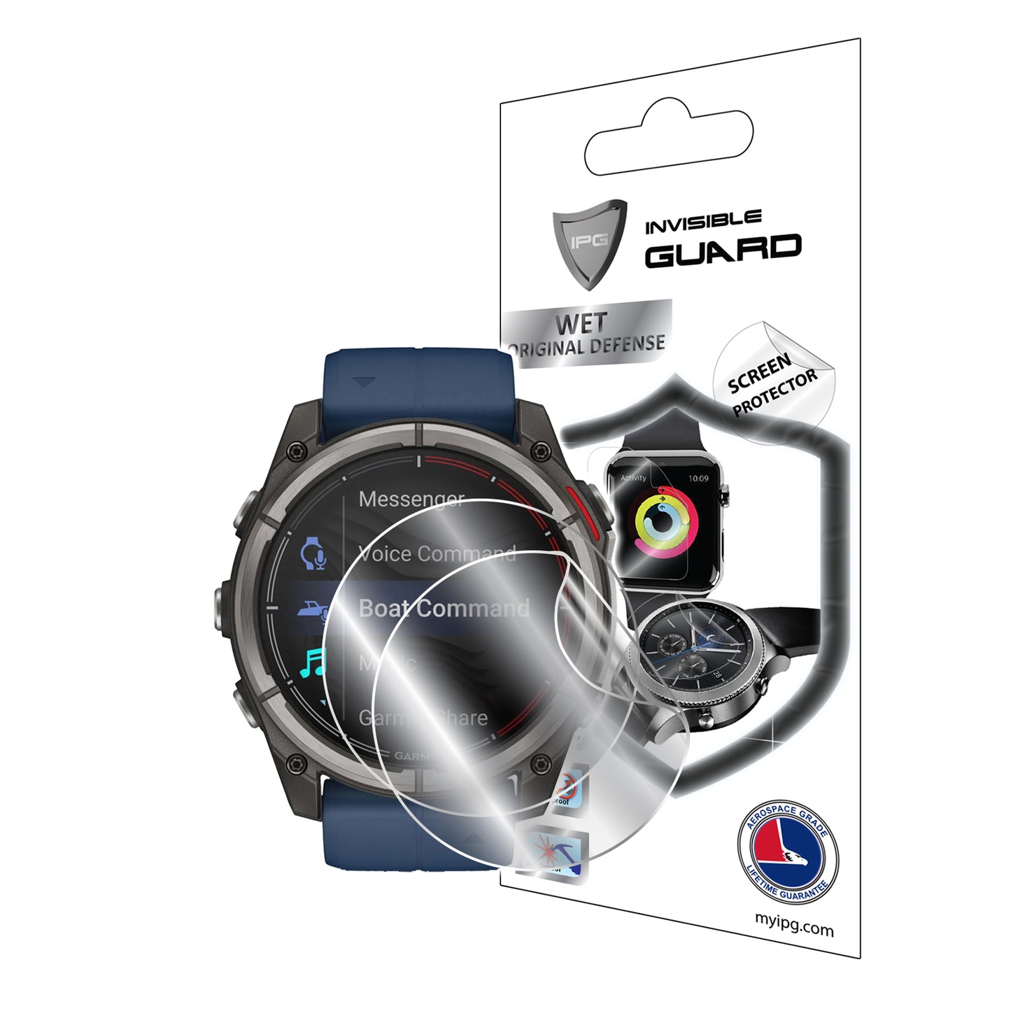 IPG Original for Garmin Quatix 8 Pro 47 mm - Garmin Quatix 8 Pro 51 mm Smartwatch SCREEN Protector (2 Units) (Hydrogel)