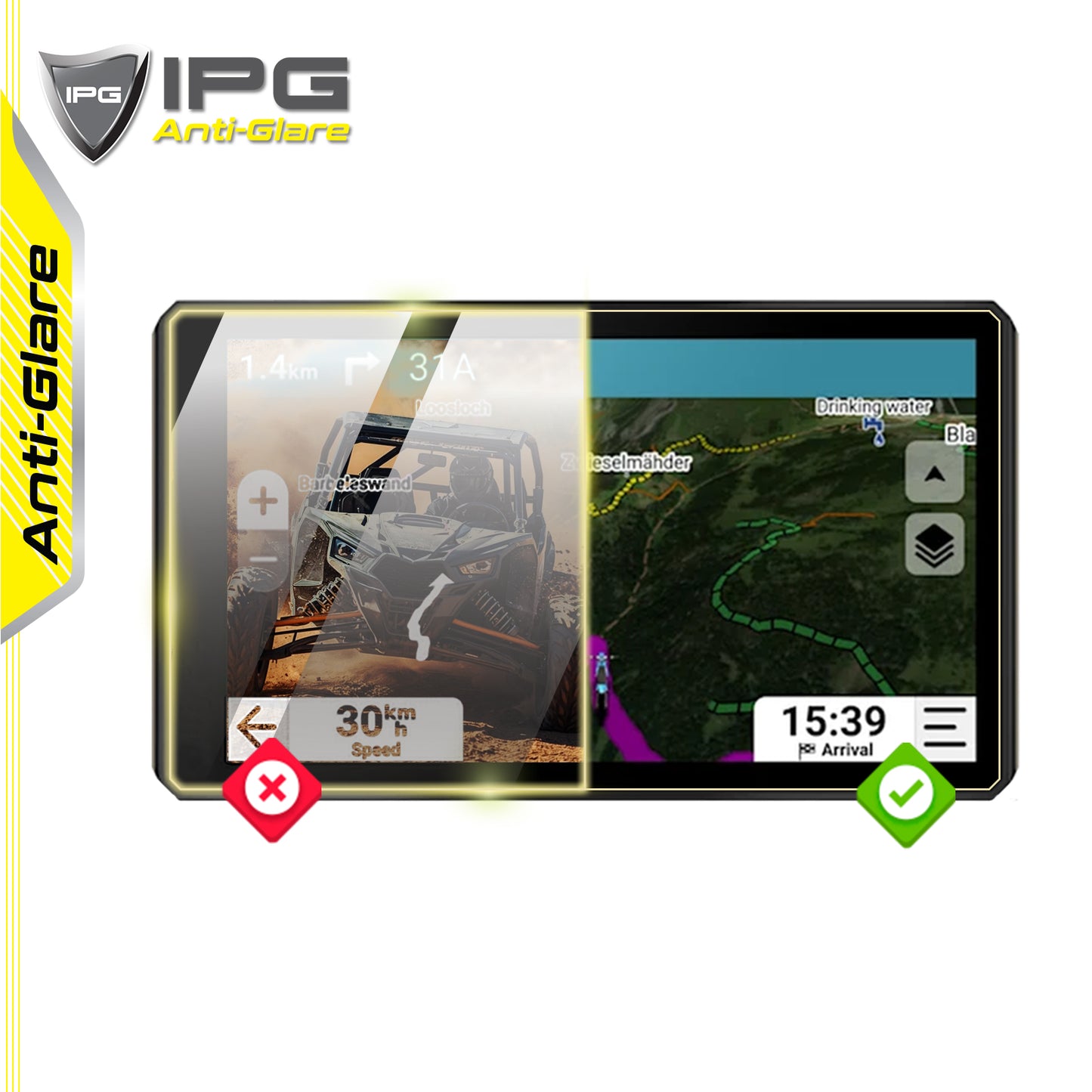 IPG Anti-Glare for Garmin Tread 2 6 Inch Off-Road Navigator GPS ANTI-GLARE SCREEN Protector (2 Units)