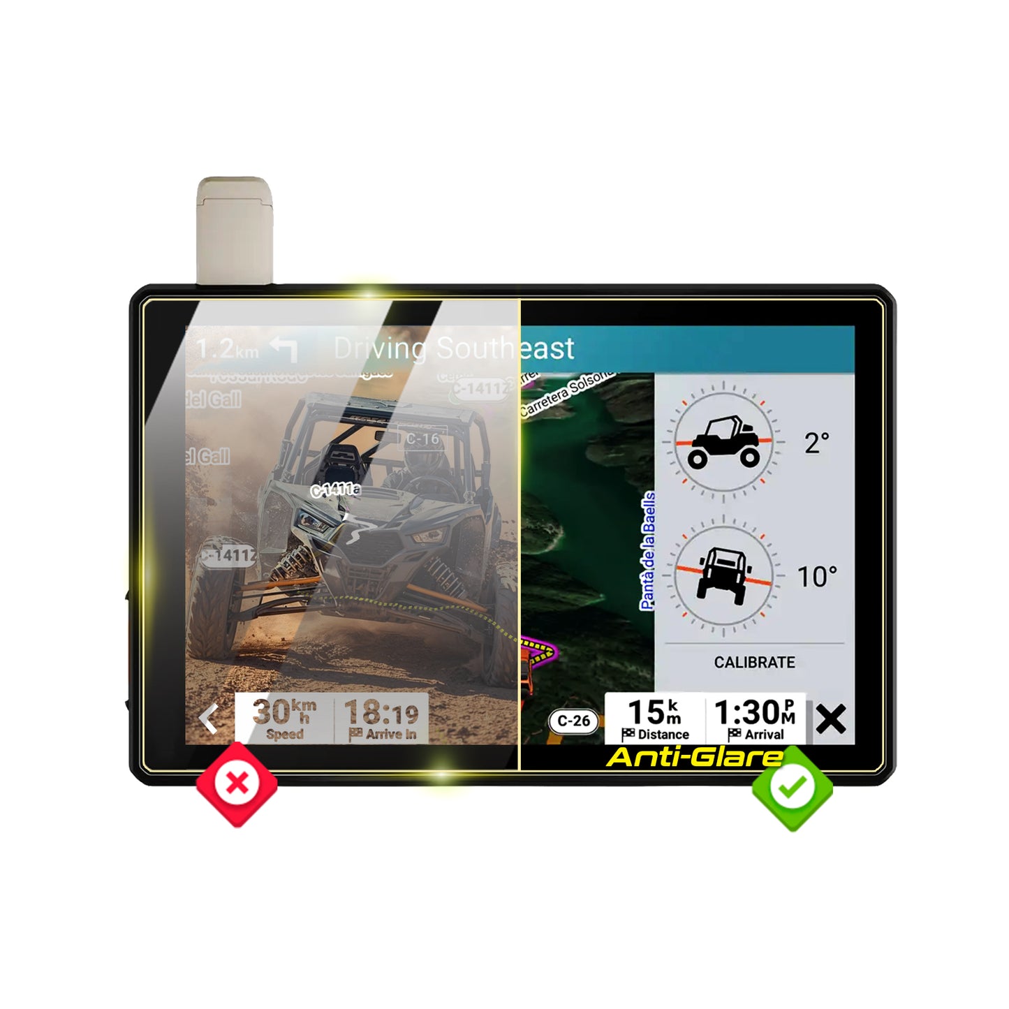 IPG Anti-Glare for Garmin Tread Overland XL 10 Inch Off-Road Navigator GPS ANTI-GLARE SCREEN Protector