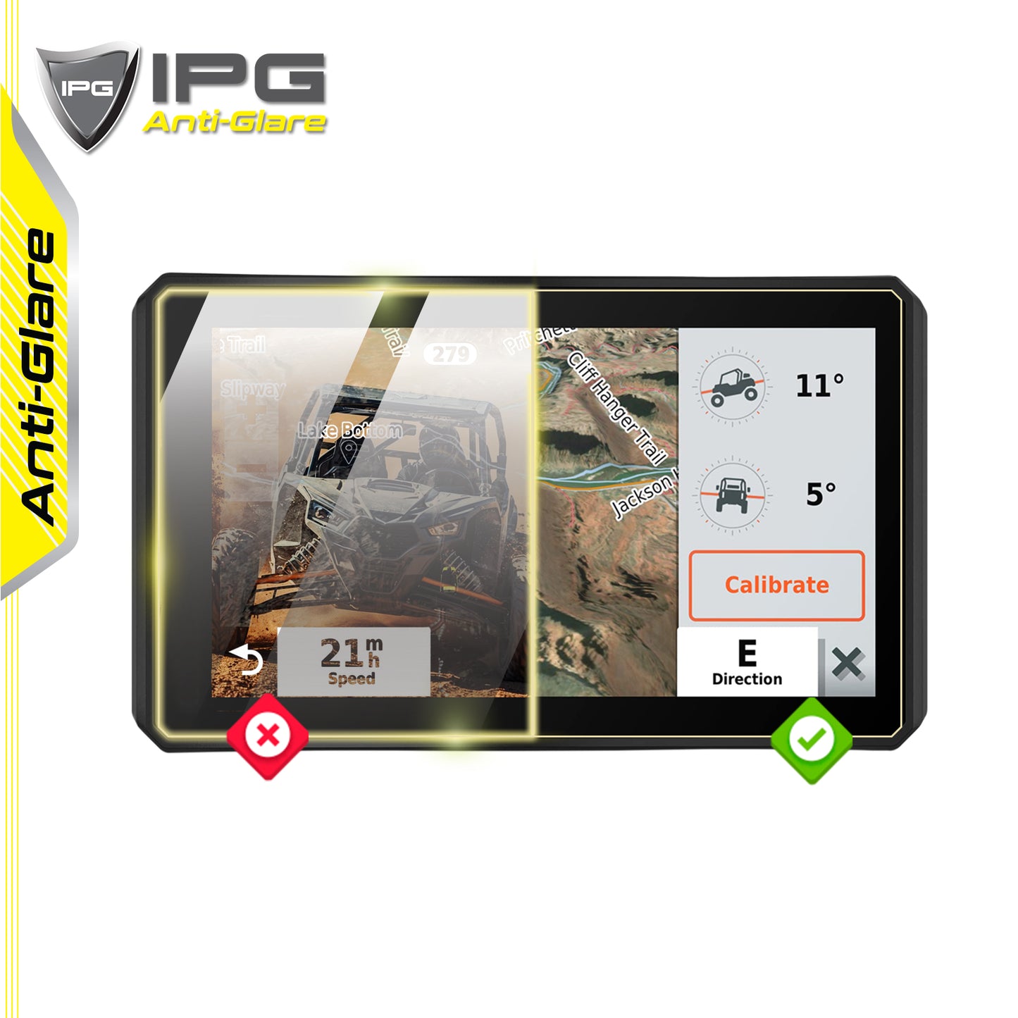 Garmin Tread Powersport 5.5 Inch Off-Road Navigasyon GPS Ekranı için IPG Anti-Glare Yansıma Önleyici Ekran Koruyucu