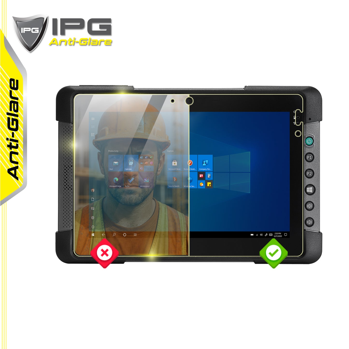 Ipg Anti-Glare for Getac T800 8" inch Industrial Diagnostic Tablet PC Display Anti-Glare Screen Protector