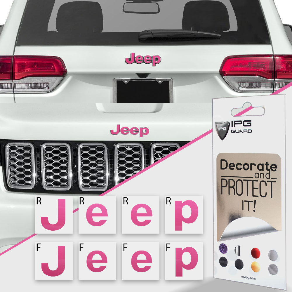 IPG Decorative for Jeep Grand Cherokee 2014-2023 Front and Rear Emblem Decals Stickers Protector