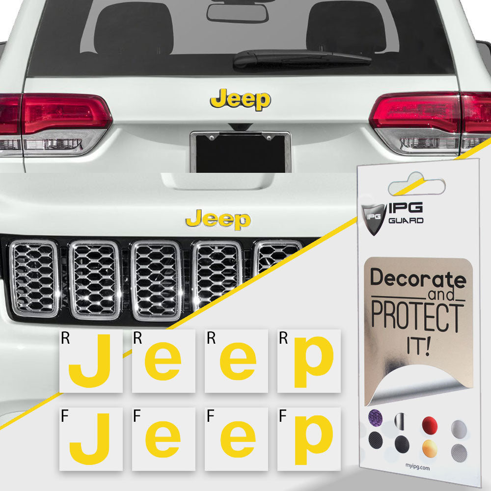 IPG Decorative for Jeep Grand Cherokee 2014-2023 Front and Rear Emblem Decals Stickers Protector