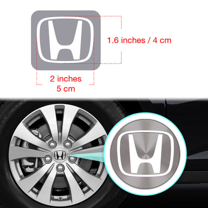 IPG Decorative for HONDA Civic Accord Civic Element CRV CRZ JDM Center Cap Overlay Wheel Tire Decals Inner Logo (Logo: 2" / Center Cap:2.25") (4 Units)