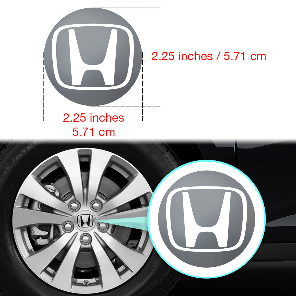 IPG Decorative for HONDA Civic Accord CRV VTEC Si Logo Center Cap Wheel Tire Decals Stickers Outer Logo (Center Cap:2.25"-4 Units)