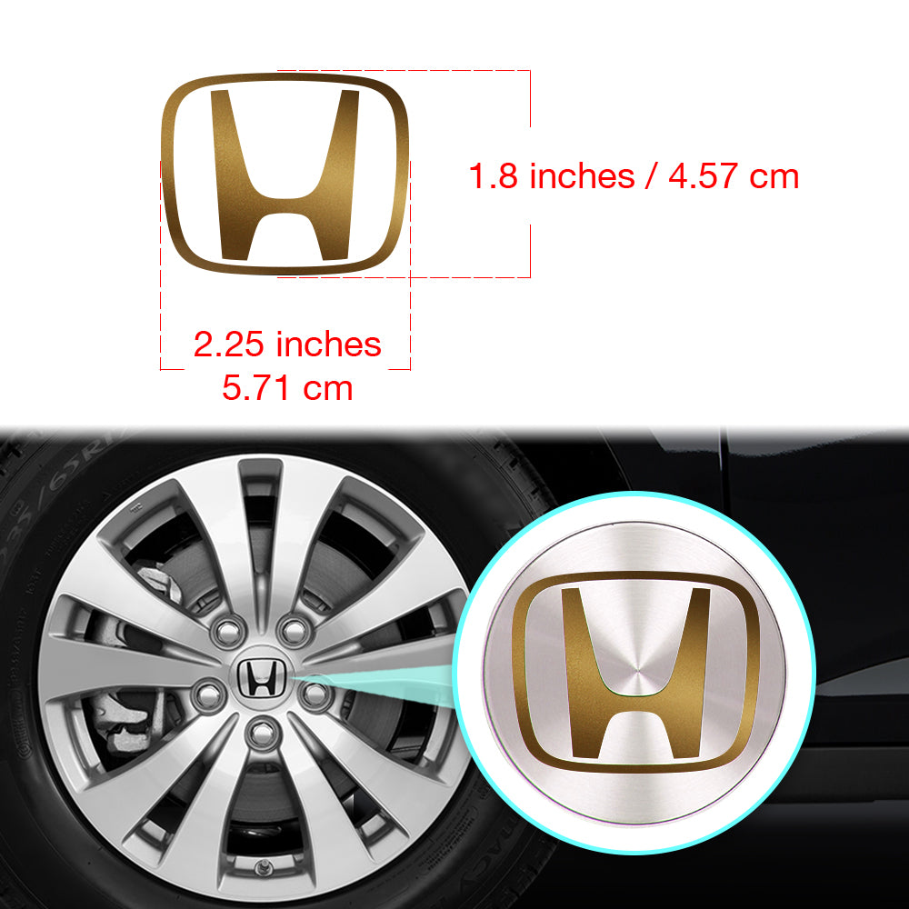 IPG Decorative for HONDA Crosstour Accord Element CRV CRZ Ridgeline Odyssey Pilot Logo Center Cap Overlay Wheel Tire Decals (Logo: 2.25" / Center Cap:2.75")(4 Units)