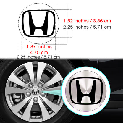 IPG Decorative for HONDA Civic Accord CRV VTEC Si Logo Center Cap Wheel Tire Decals Stickers Inner Logo (Center Cap:2.25"-4 Units)