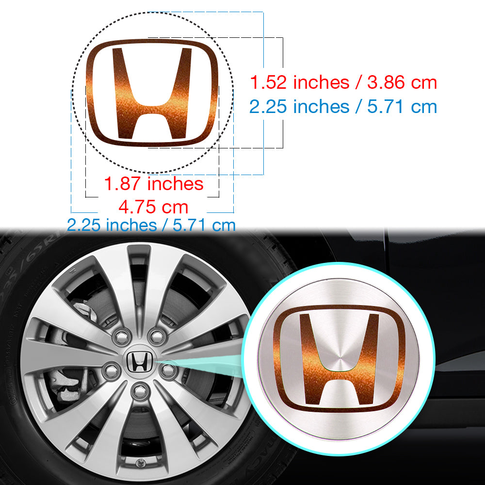 IPG Decorative for HONDA Civic Accord CRV VTEC Si Logo Center Cap Wheel Tire Decals Stickers Inner Logo (Center Cap:2.25"-4 Units)