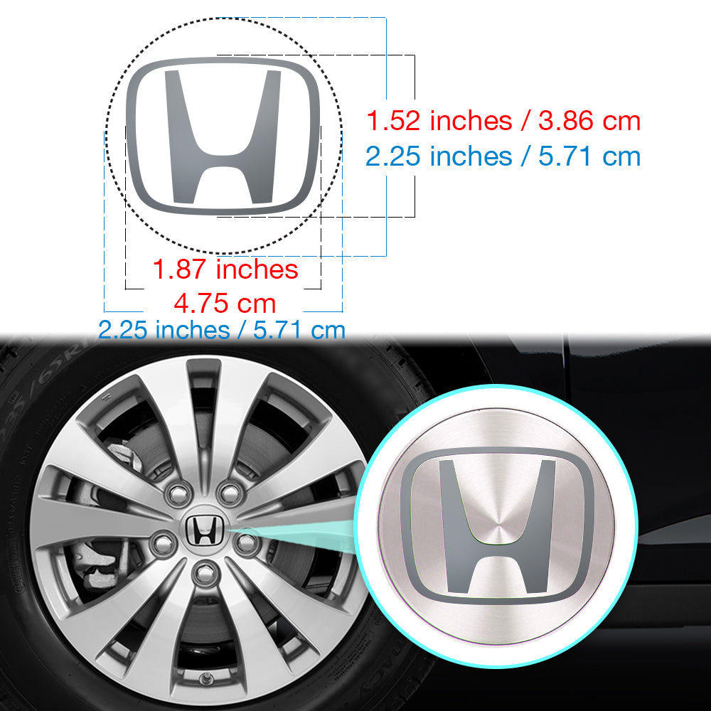 IPG Decorative for HONDA Civic Accord CRV VTEC Si Logo Center Cap Wheel Tire Decals Stickers Inner Logo (Center Cap:2.25"-4 Units)