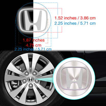 IPG Decorative for HONDA Civic Accord CRV VTEC Si Logo Center Cap Wheel Tire Decals Stickers Inner Logo (Center Cap:2.25"-4 Units) (Reflective Series)