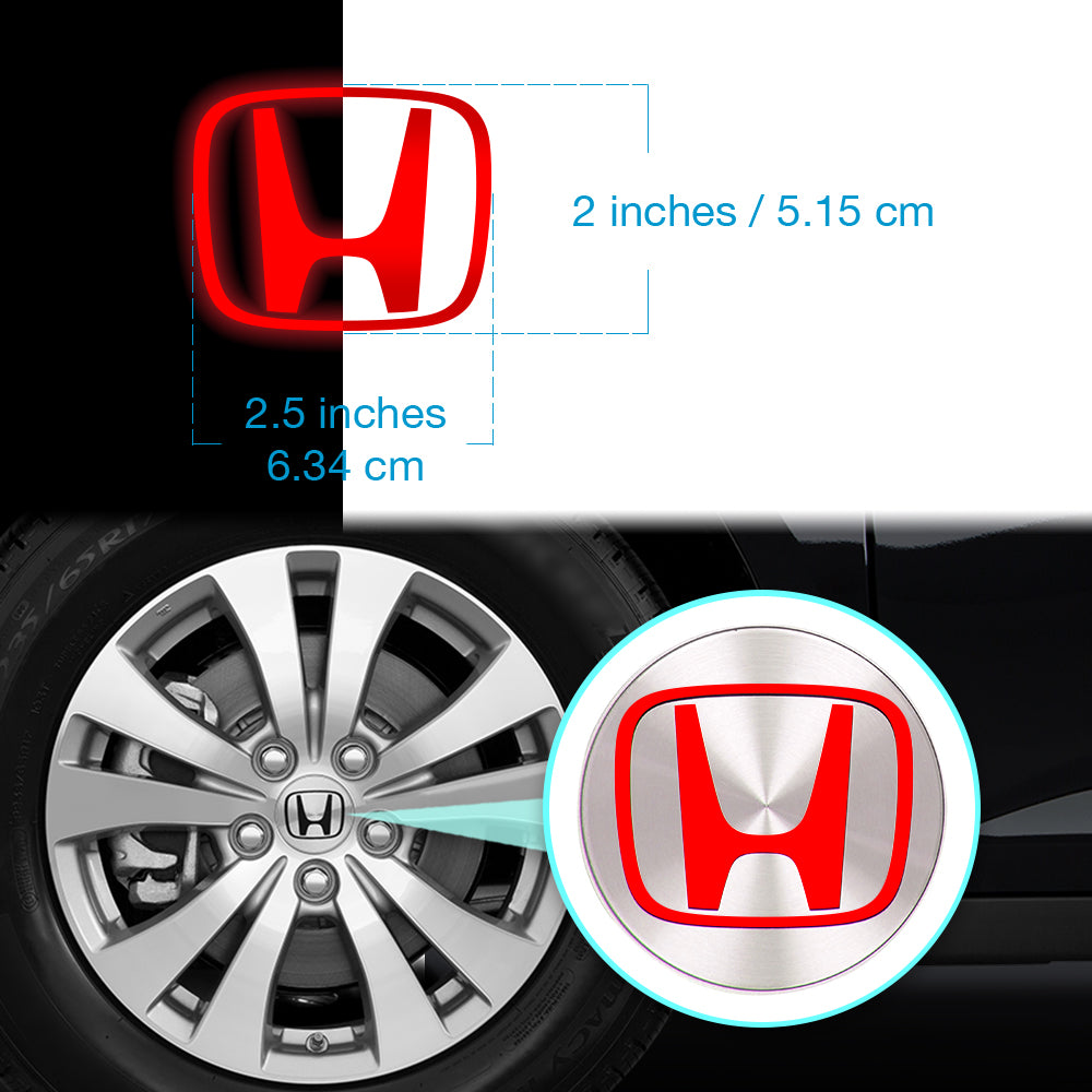 IPG Decorative for HONDA S2000 Pilot CRZ Oem Logo Center Cap Overlay Wheel Tire Decals Inner Logo (Logo: 2.5" / Center Cap:3")(4 Units)(Reflective Series)