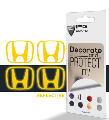 IPG Decorative for HONDA Civic Accord Civic Element CRV CRZ JDM Center Cap Overlay Wheel Tire Decals Inner Logo (Logo: 2" / Center Cap:2.25") (4 Units) (Reflective Series)