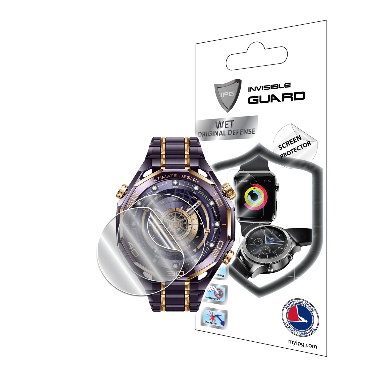 IPG Original for Huawei Watch Ultimate Design Royal Gold Edition SCREEN Protector (2 Units) (Hydrogel)
