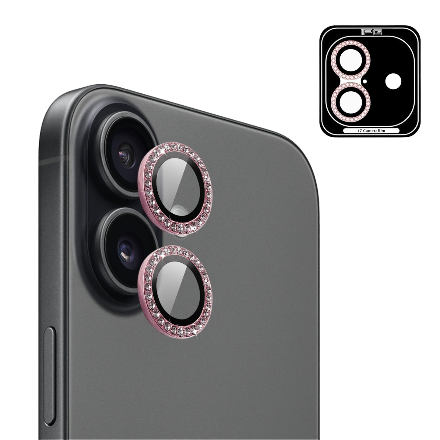 IPG ProLens Apple iPhone 16 Pro - 16 Pro Max için Elmas - Taşlı Kamera Lens Koruyucu (4 Farklı Renk Seçeneğiyle)