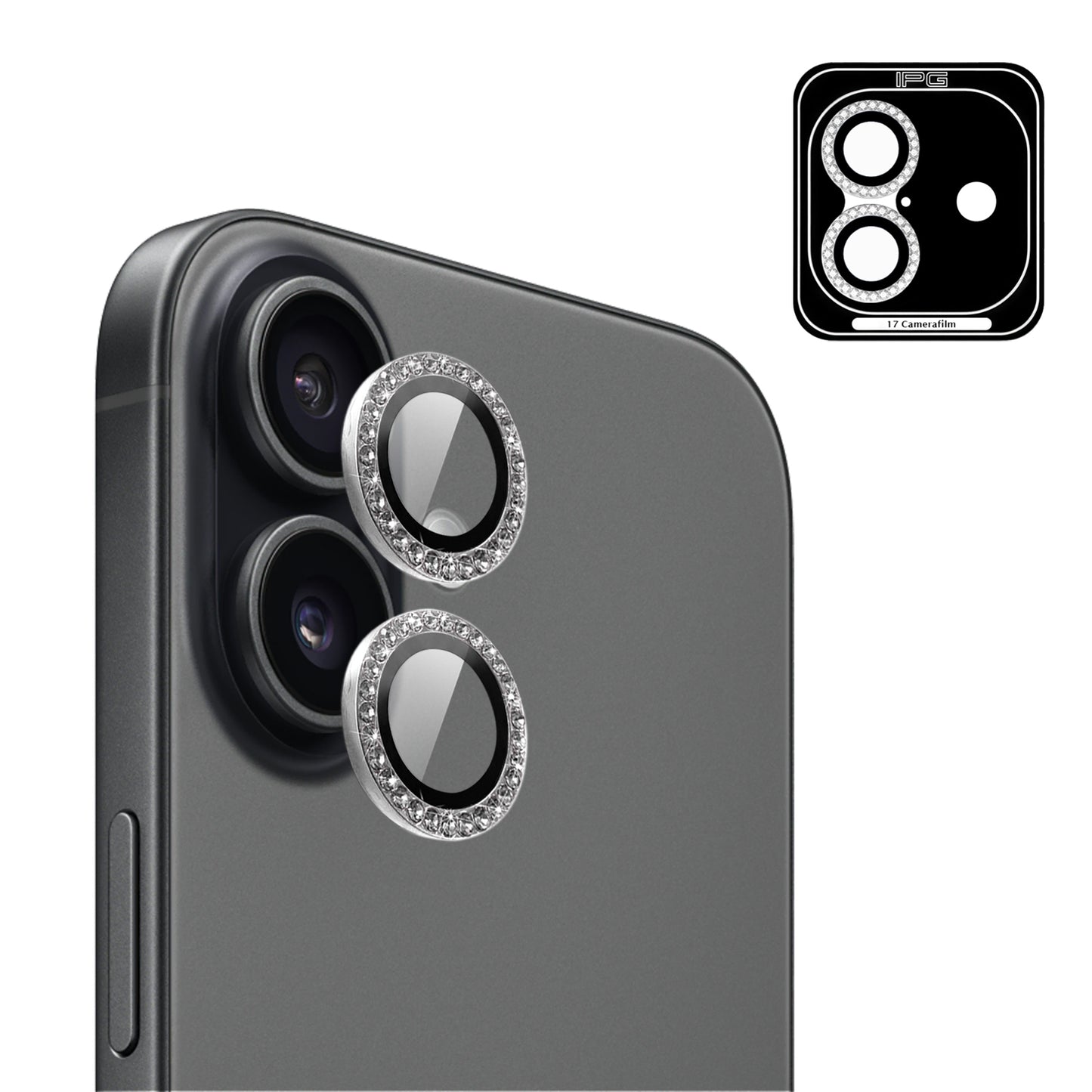 IPG ProLens Apple iPhone 16 Pro - 16 Pro Max için Elmas - Taşlı Kamera Lens Koruyucu (4 Farklı Renk Seçeneğiyle)