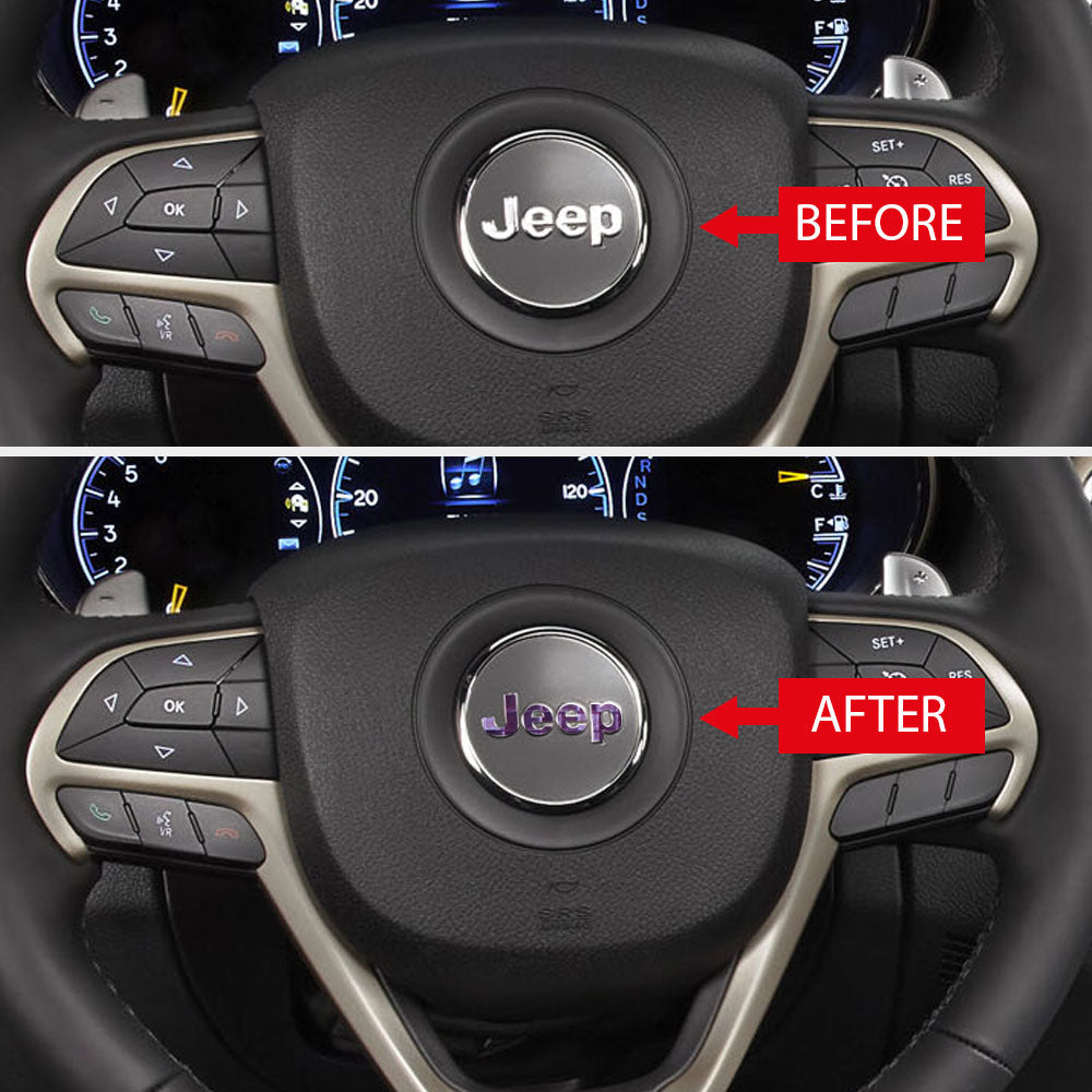 IPG Decorative for Jeep Cherokee/Grand Cherokee 2014-2022 Steering Wheel With Emblem Decals Stickers (3x)