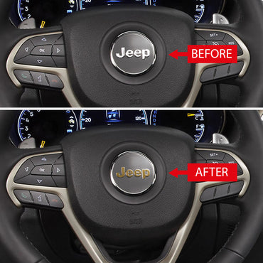 IPG Decorative for Jeep Cherokee/Grand Cherokee 2014-2019 Steering Wheel With Emblem Protector (3x)