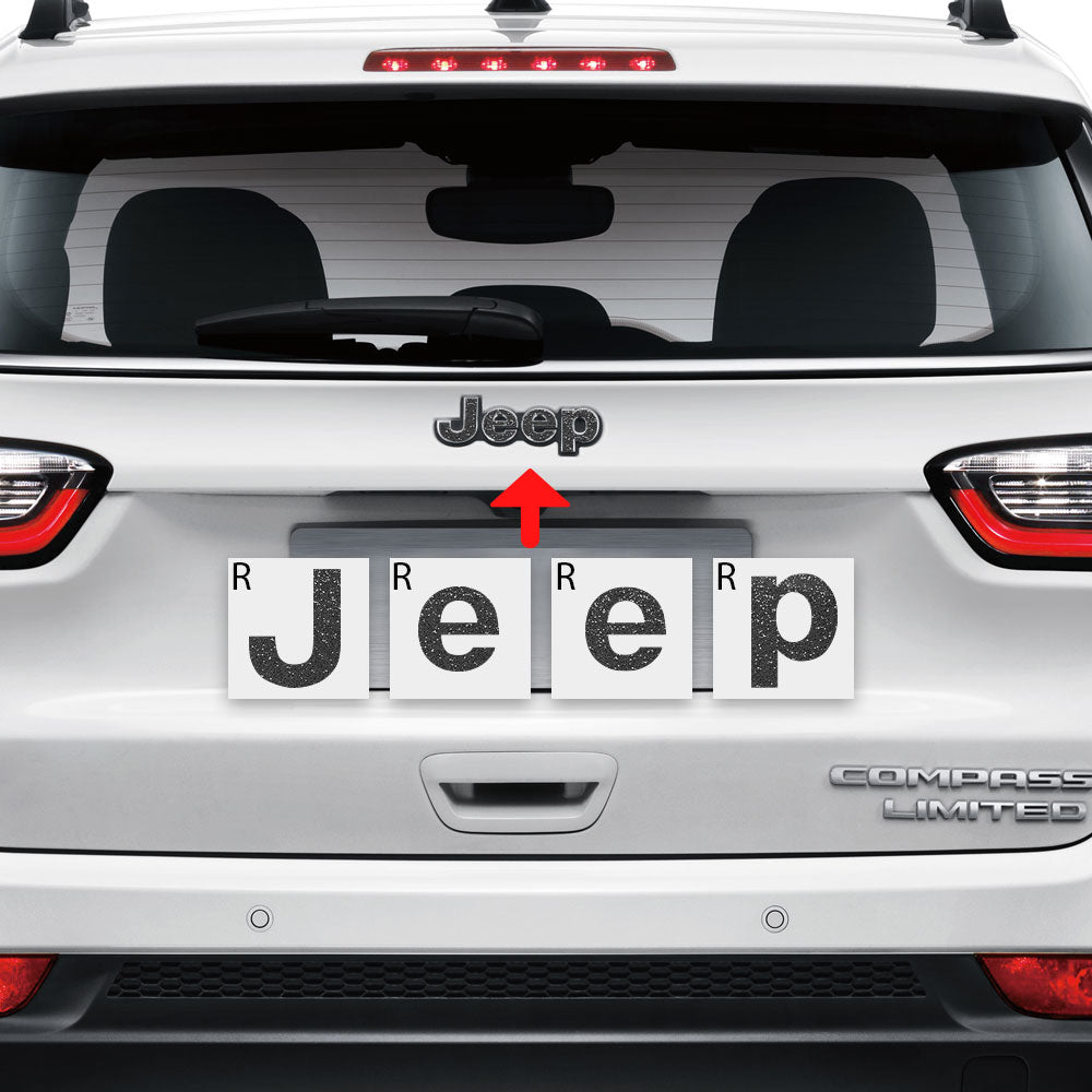 IPG Decorative for Jeep Compass MP 2017-2019 Front and Rear Emblem Decals Stickers Protector