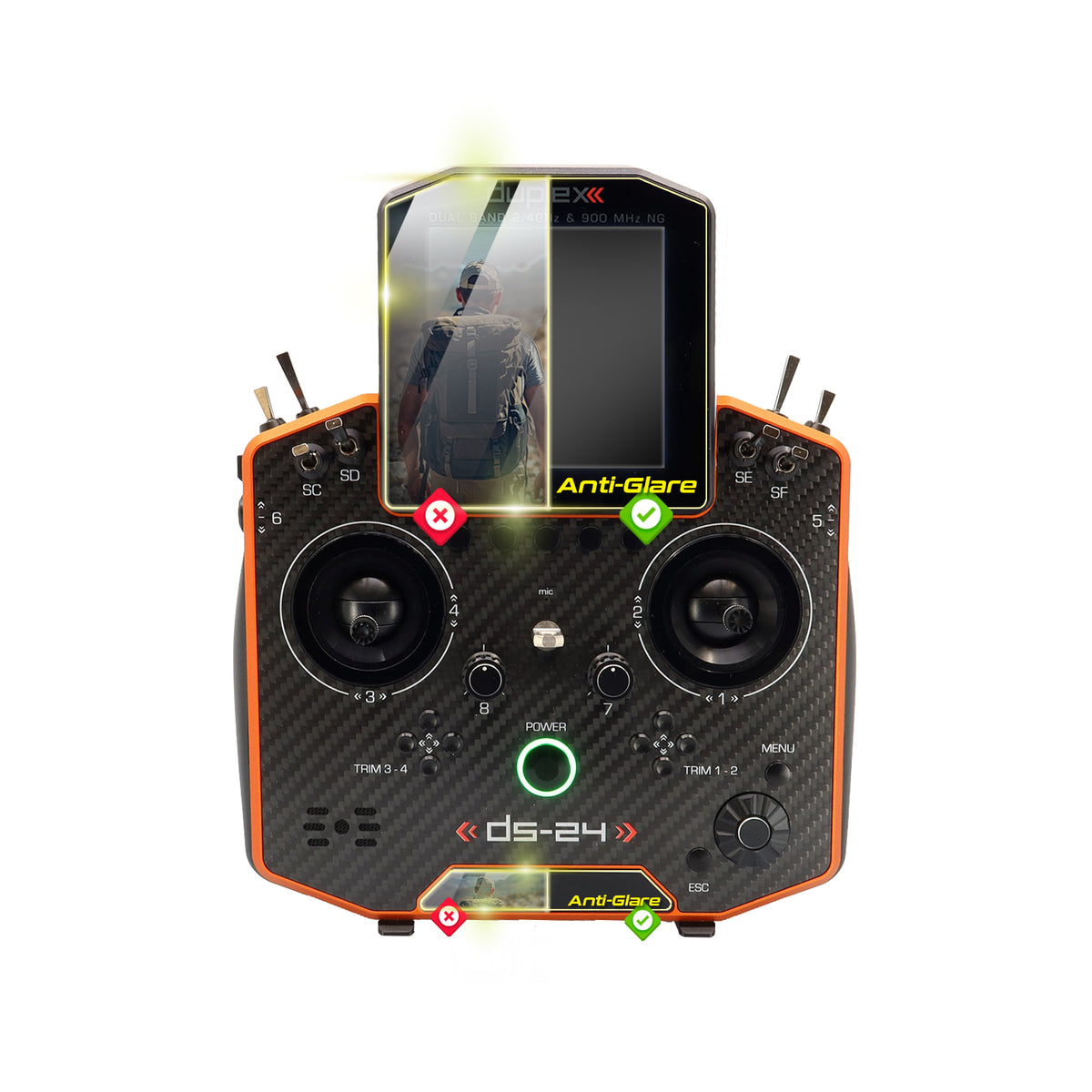 IPG Anti-Glare for Jeti Duplex DS-24 II Transmitter Display ANTI-GLARE SCREEN Protector