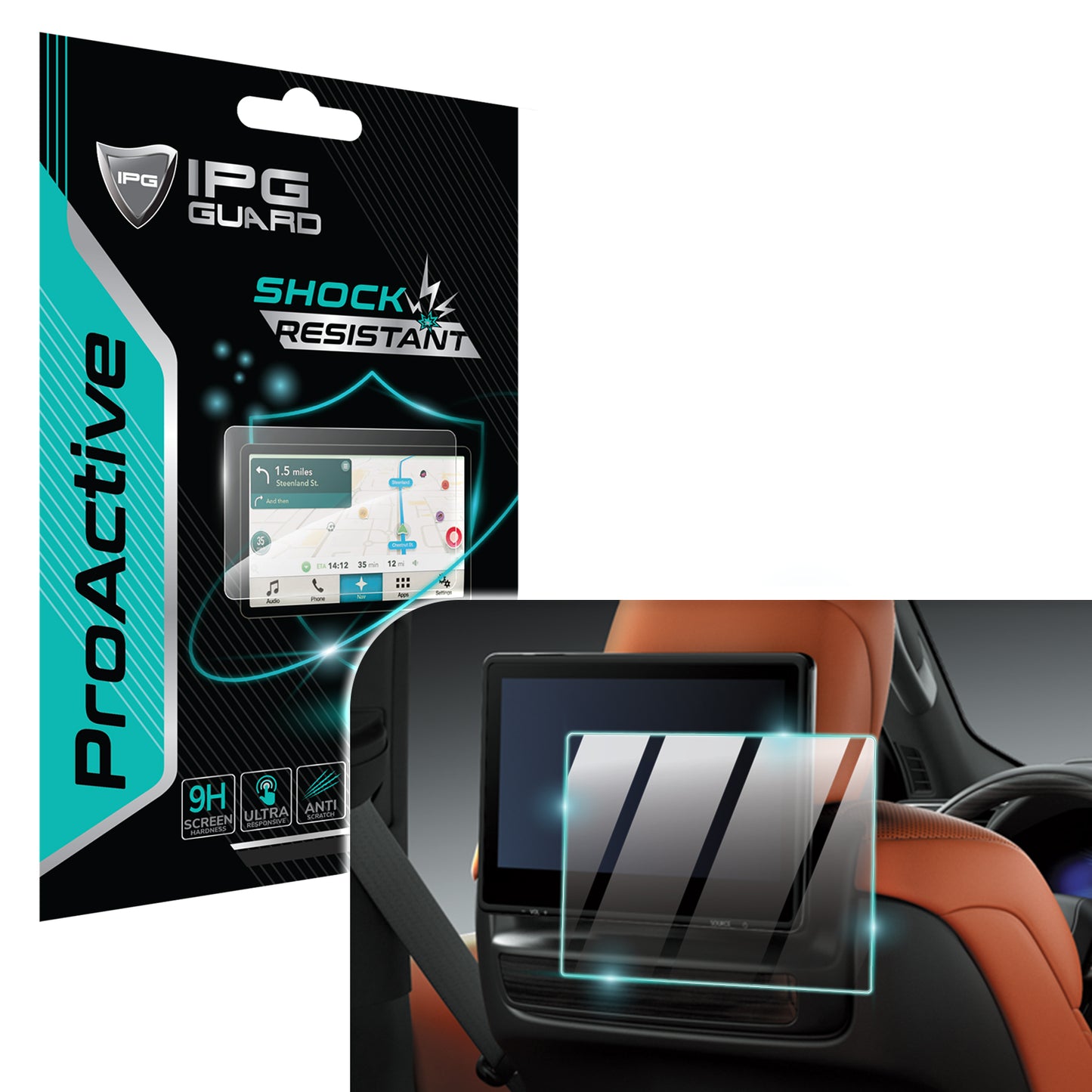 Lexus 2025-2026 LX 11.4" İnç Arka Koltuk Multimedya Ekranı için 9H Nano IPG ProActive Ekran Koruyucu