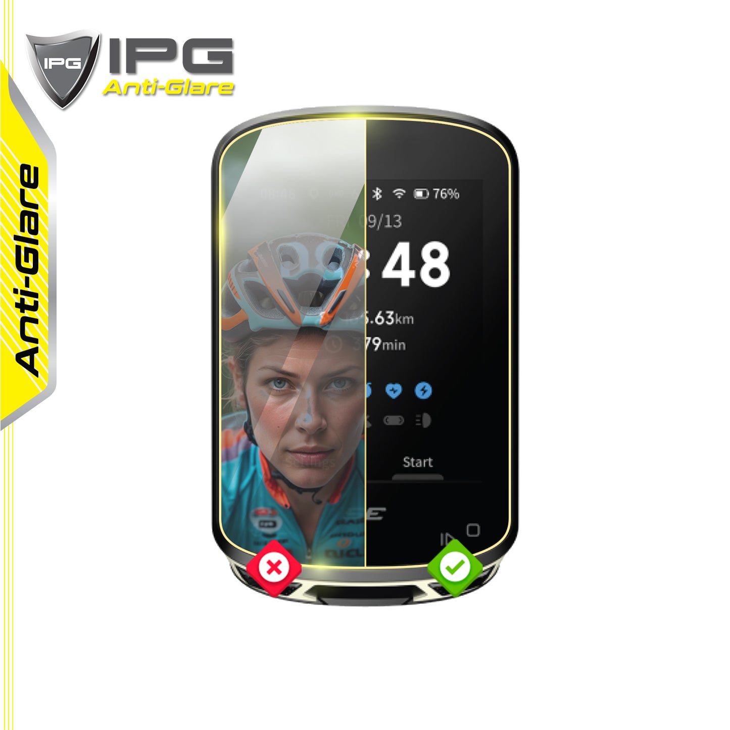 IPG Anti-Glare for Magene C506 - C506 SE GPS Bike Computer ANTI-GLARE SCREEN Protector