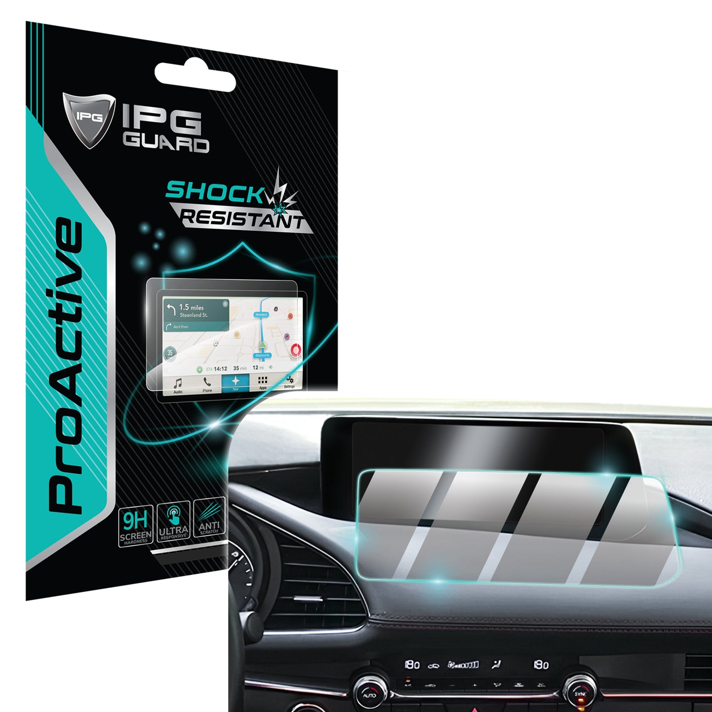 Mazda 2025 3 GT / TURBO 10.25" inç Navigasyon için 9H Nano IPG ProActive Ekran Koruyucu