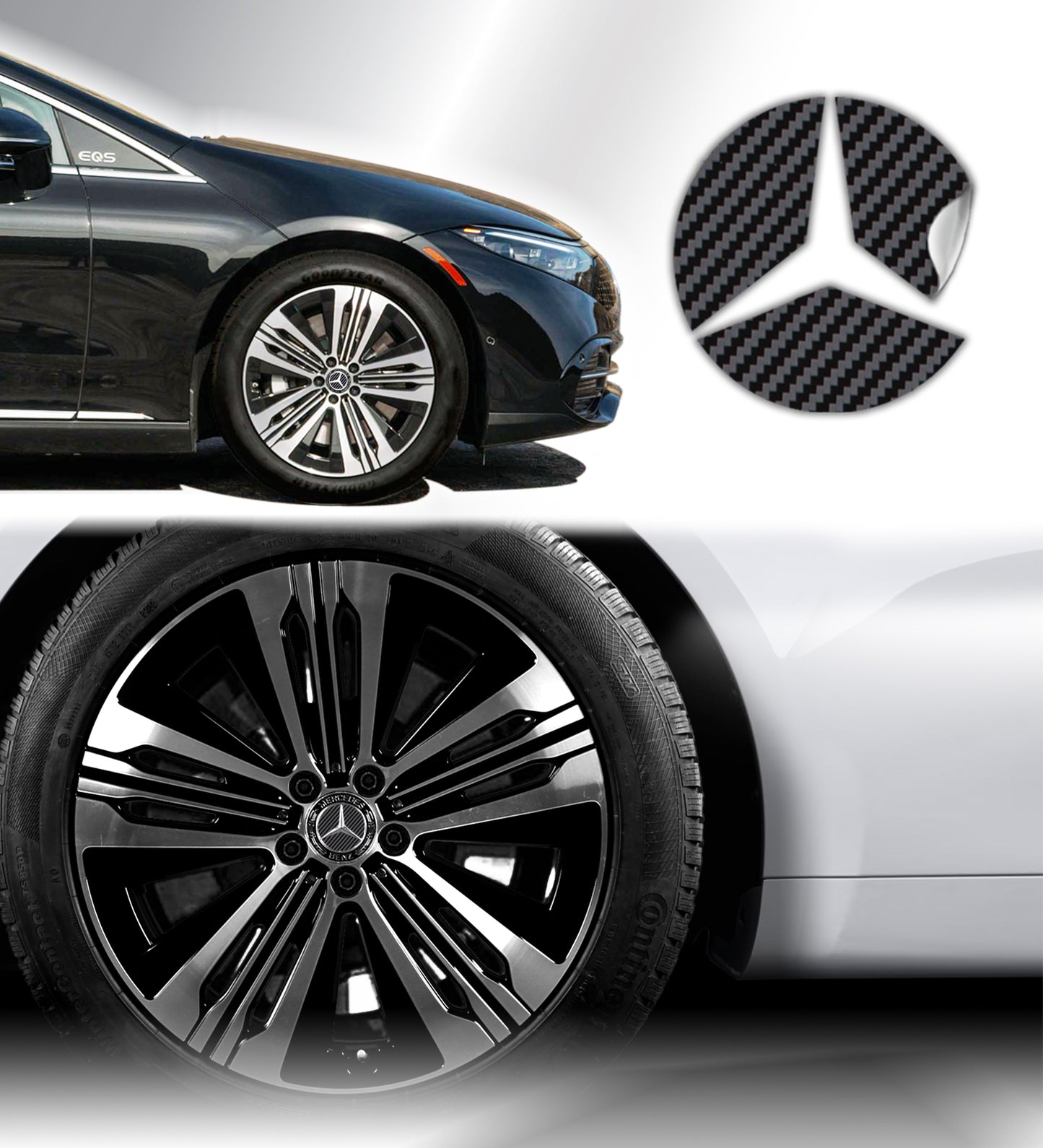 IPG Decal Compatible with Mercedes EQS/EQE/CLA-S Class/E-Class Center Cap Decal Kit