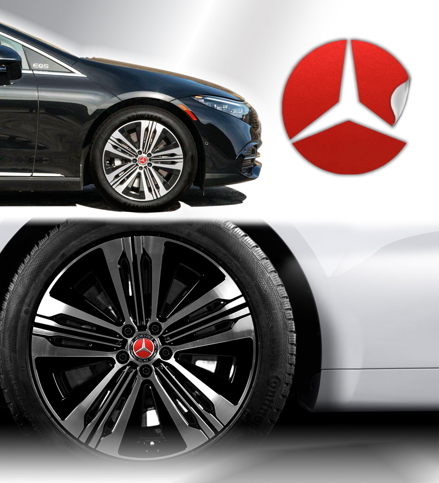 IPG Decal Compatible with Mercedes EQS/EQE/CLA-S Class/E-Class Center Cap Decal Kit