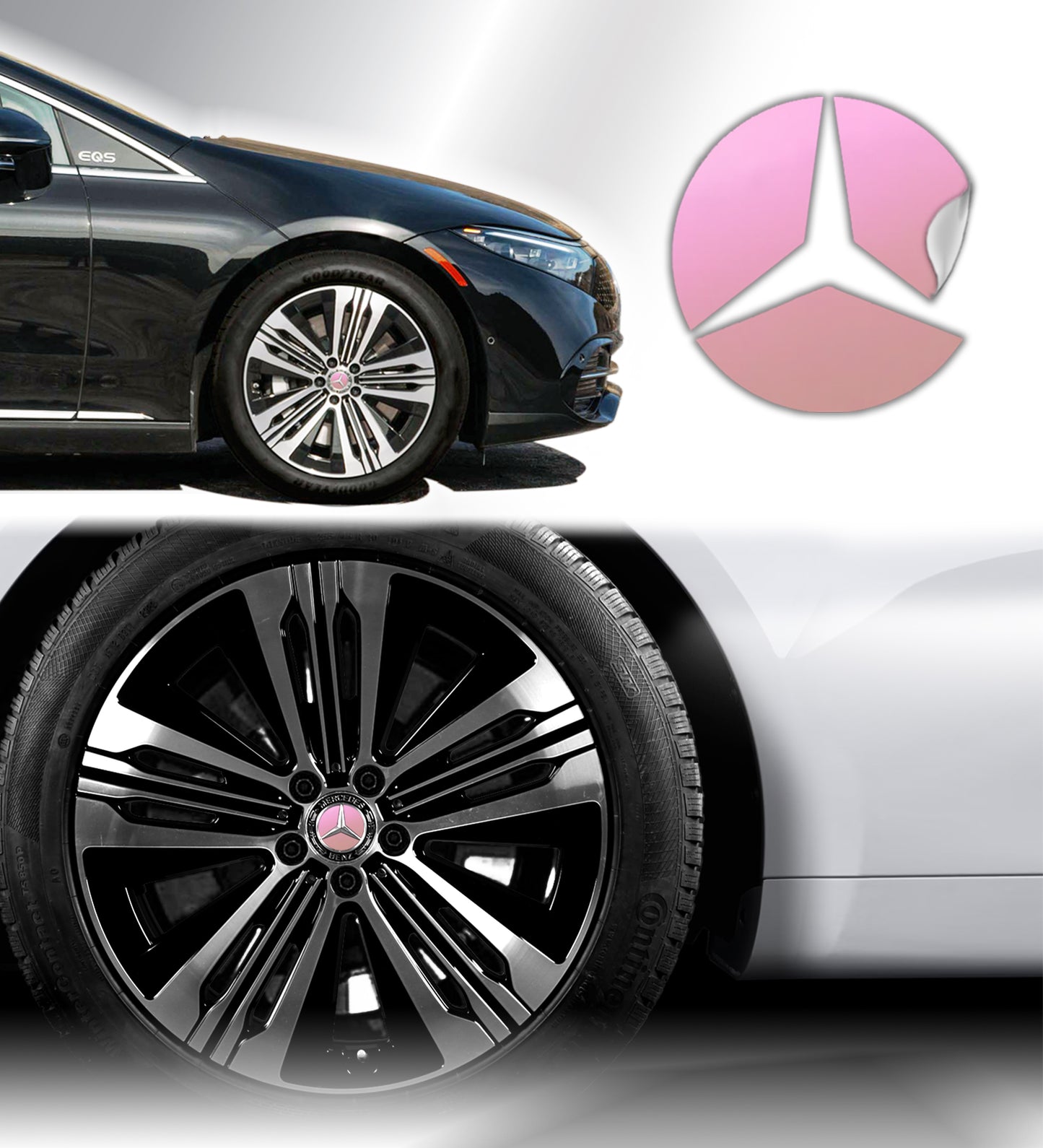 IPG Decal Compatible with Mercedes EQS/EQE/CLA-S Class/E-Class Center Cap Decal Kit