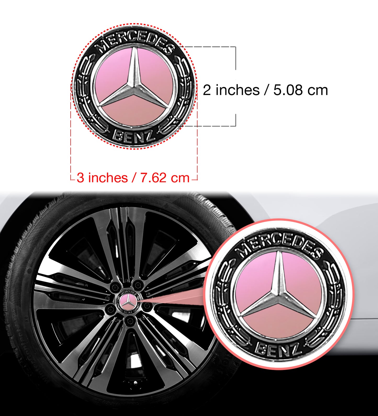 IPG Decal Compatible with Mercedes EQS/EQE/CLA-S Class/E-Class Center Cap Decal Kit