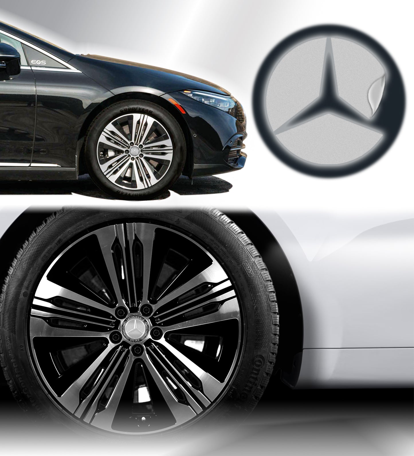 IPG Decal Compatible with Mercedes EQS/EQE/CLA-S Class/E-Class Center Cap Decal Kit